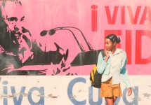 Castro and the school girl 101cm x 152.5cm acrylic on canvas