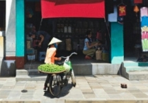The Lime seller-Hoi An   acrylic on canvas  122 x 66cm